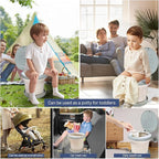 Travel Potty for Toddler, Portable and Foldable Toilet, Apply to Seat Emergency Toilet for Car, Camping, Outdoor, Indoor (grey, large)