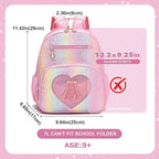 I IHAYNER Kids Glitter Lightweight Backpack for School Travel & Daycare, Toddler Backpack for Girls 3+ Preschool Kindergarten Elementary Kids Backpack-Rainbow Pink A