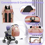 6 in 1 Diaper Bag Backpack with Pad Shower Gifts Travel Bags for Registry Search Boys Girls Bags Newborn Essentials Accessories Stuff Unisex Dad Mom Mens