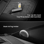 tomtoc Passport Holder Family with RFID Blocking, Passport Wallet Women Men, with Airtag & Sim Card Holder and Eject Pin, Travel Document Organizer with Wrist Strap, Up to 4 Passports, Water-resistant