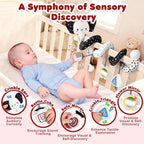 URMYWO Spiral Car Seat Toys for Babies 0-6 Months, Black and White Baby Toys, High Contrast Baby Toys for Newborn, Hanging Toy Fits Stroller, Shower Gift for Boys Girls