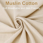 2 Pack Muslin Fitted Crib Sheets for Baby Girls & Boys-Neutral Breathable Crib Mattress Protector for Standard Crib Mattress(28"x 52")-Soft No Slip Cotton Bedding-Taupe Brown & Light Beige