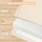 Padded Baby Play Mat, Super Soft Vegan Leather Floor Mat for Baby Girls and Boys, 48x48 Non-Slip Thick Foam Cushioned Playmat for Babies 6-12 Months, Fits Nicely Into 50x50 Playpen Mat, Pink