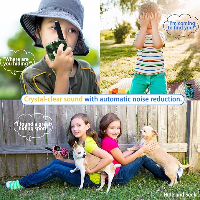 Walkie Talkies for Kids 3 Miles Long Range, 22 Channels Walkie Talkie with Clear Sound, Outdoor Camping Toys for Boys and Girls Age 6-8, Stocking Stuffers for Girls Boys 8-12