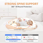 Baby Lounger - Baby Lounger for Newborn 0-24 Months, Breathable, Soft Cotton Baby Nest, Portable Infant Lounger for Home & Travel, Newborn Essentials Gift (Ivory Bear)