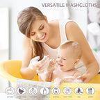 Baby Washcloths 6 Pack 100% Cotton Soft and Absorbent Terry 10" x 10" Wash Cloths Wipes for Face Hand Body Burp Rag with Sensitive Skin for Newborns Infants Toddlers