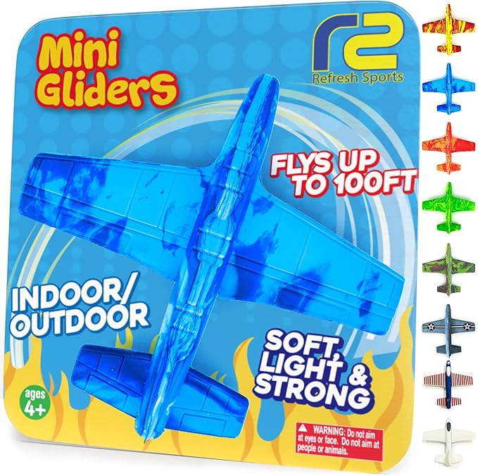 Airplane Toy Foam Airplanes for Kids - Best Stocking Stuffers for Boys & Girls - Easy Throwing Air Planes - Gift Idea Toy Games - Styrofoam Plane Glider - Great Gifts for Ages 4 5 6 7 8 9+ Year Old