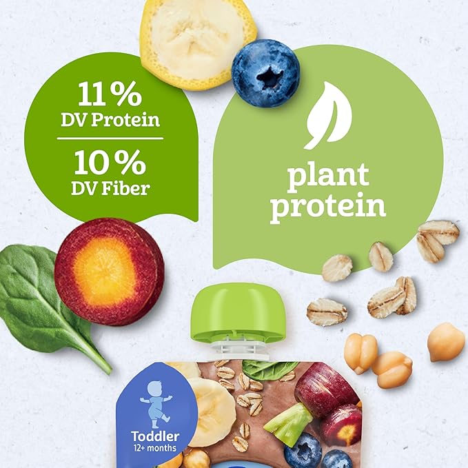 Gerber Toddler Food, Organic Banana Berry and Veggie Smash Puree Pouch, Toddler Pouches, No Added Sweetener, No Artificial Flavors, 12-Pack