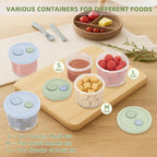 Silicone Baby Food Containers with Date-Tracking Lids, 6-Pack Reusable Snack Containers Food Storage Jars for Infants, Microwave, Dishwasher & Freezer Safe, 3 Sizes