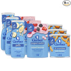 Gerber Strawberry Yogurt Melts, Mixed Berries Yogurt Melts, Banana Puffs, Strawberry Apple Puffs, Mild Cheddar Lil' Crunchies, 9-Pack