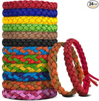 Mosquito Repellent Bracelets, DEET-Free, Individually Wrapped PU Leather Insect & Bug Repellent Wrist Bands (Pack of 24)