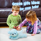 Glow Guards 15'' Blue Light up Puppy Dog Stuffed Animal Soft Plush Toy Pillow with LED Night Lights Glow Bedtime Pal Christmas Children's Day Birthday Gifts for Toddler Kids