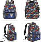 Cartoon Car Animal Backpack For Kids School Boys Girls, Bear & Traffic Light Design, Lightweight Waterproof Ergonomic Backpack For Age 3-5 5-7 7-9 9-12 School Book Bag Daypack Outdoor Play