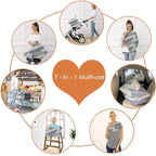 Carseat Cover for Boy and Girls - Multi-use Nursing Canopy for Breastfeeding, Stroller and High Chair Cover (Baby Green)