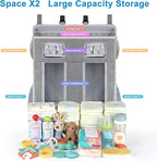 Accmor Changing Table Diaper Organizer, Hanging Diaper Caddy Organizer Stacker for Cribs Changing Table Playard Wall Baby Essentials Storage, Grey