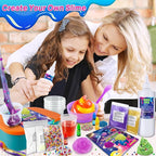 YOPINSAND Galaxy Slime Kit for Girls, DIY Slime Making Kit, Glimmer Crunchy, Butter, Foam, Glow in The Dark Slime with Add-ins, Foam Balls, Charms, Glitters, Party Favors Gift Toys for Kids 6-12