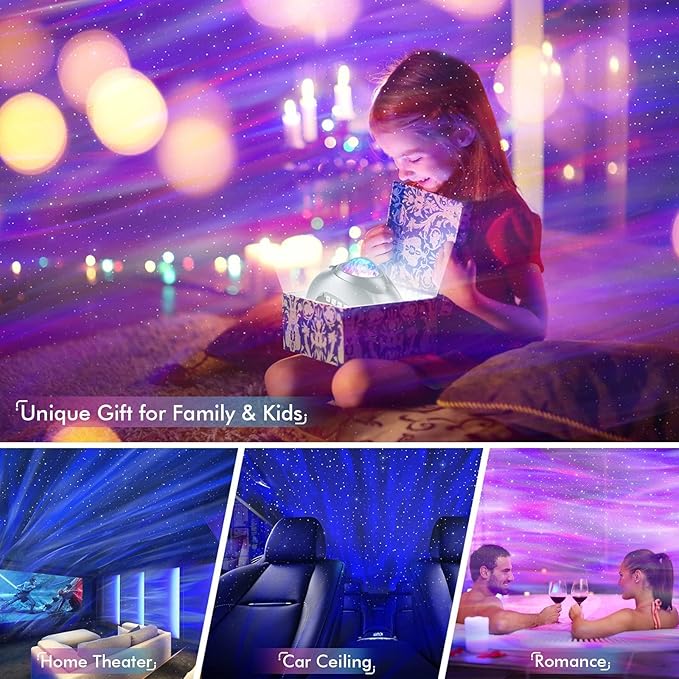 Rossetta Star Projector, Galaxy Projector for Bedroom, LED Night Light Aurora Projector with Bluetooth Speaker, White Noise, Timer and Remote, Room Decor, Gifts for Kids, Adults, Christmas, Birthday
