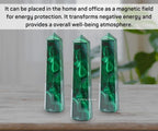 Amazing Gemstone Malachite Crystal Towers ~ Natural Healing Crystal Point Obelisk for Reiki Healing and Crystal Grid (3- Inch)