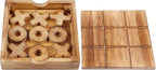 Glintoper Tic Tac Toe & 4 in a Row Tables Game Set, Classic Board Line Up 4 for Living Room Rustic Table Decor and Use as Game Top Wood Guest Room Decor Strategy Board Games for Families