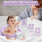 Baby Bath Seat for Babies 6 Months & Up, Toddler Bath Seats for Babies Sitting Up, Non-Slip Infant Bath Tub Chair with 4 Suction Cups & Soft Cushion for Shower, Compact Toddler Bathtub Seat, Purple