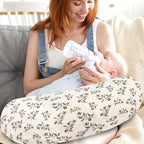 Hooyax Muslin Nursing Pillow Covers 2 Pack, Soft and Breathable Nursing Covers for Breastfeeding Pillows, Adorable Infant Feeding Pillow slipcover for Baby Boy and Girls (Green Leaf)