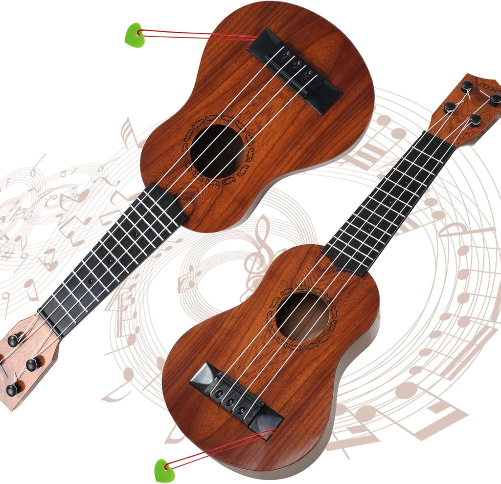 Raimy 17in Kids Ukulele Guitar - 4 Strings Mini Guitar Children Musical Instruments Educational Toys with Picks for Toddler Kids Boys Girls Beginner (Mahogany)