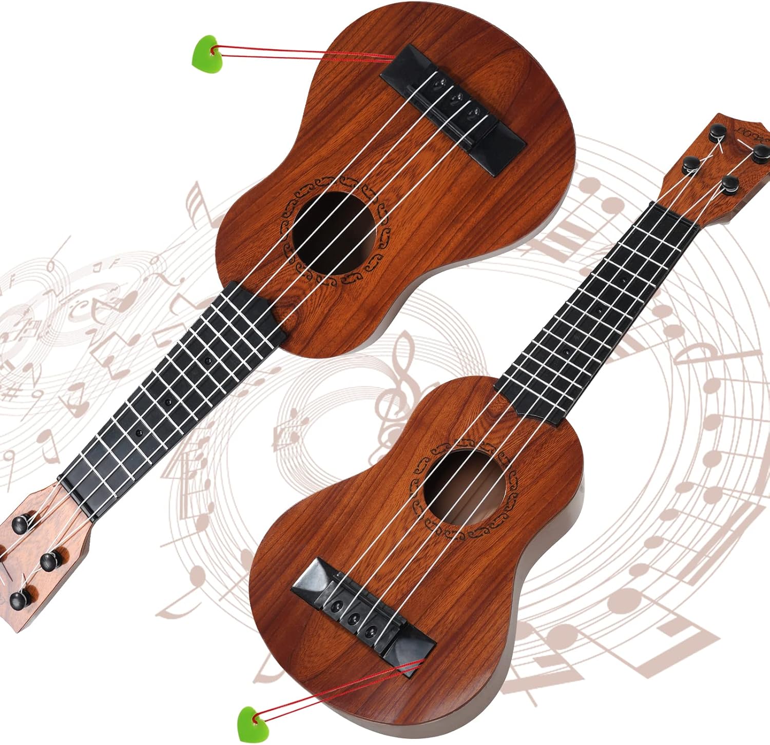 Raimy 17in Kids Ukulele Guitar - 4 Strings Mini Guitar Children Musical Instruments Educational Toys with Picks for Toddler Kids Boys Girls Beginner (Mahogany)