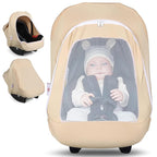 Metplus 2-in-1 Baby Car Seat Canopy, Multi Use Privacy Sun Shade, Protect Baby's Safety with Style, Infant Carrier Covers for Boys & Girls