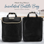 Itzy Ritzy Insulated Bottle Bag – Keeps Bottles Warm or Cool - Holds 3 Bottles and Features Interior Pocket For Ice Pack (Not Included), Jetsetter