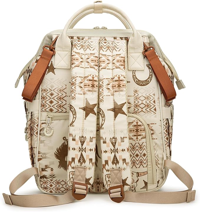 Wrangler Diaper Bag Backpacks Western Backpack Purses Multi-function Baby Bags for Mom with Waterproof Changing Pad & Pacifier Case