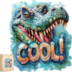 Wooden Puzzles for Adults 500 Pieces, Cool Crocodile Jigsaw Puzzles Animal Unique Shaped Wood Cut Puzzle Gifts for Adults and Kids, Family Puzzle Games