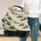 Binienty Highland Cow Baby Car Seat Cover for Boys Girls,Boho Floral Infant Carseat Cover Multi Use Baby Nursing Cover, Shopping Cart/High Chair/Stroller Cover