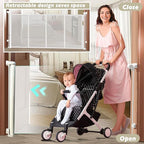 150" Extra Wide Retractable Baby Gates Dog Gate for Large Opening, 41" Extra Tall Mesh Pet Gate, Long Child Safety Gates with Fiberglass Rods for Stairways, Doorways, Hallways - Indoor/Outdoor Use