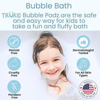 TruKid Bubble Podz Bubble Bath for Kids, Toddlers, & Babies, Tear Free Gentle & Refreshing Bath Bomb for Sensitive Skin with Natural Moisturizers, Non-Toxic, pH Balanced, Lavender Scent (60 Podz)