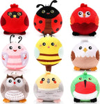 Libima 9 Pcs Mini Stuffed Animals Keychains 3.15 Inch Small Plush Cute Ornaments Bulk Toys for Baby Shower Birthday Party Decors Gift Bags Fillers Halloween Christmas Basket Stuffers(Flying Animals)