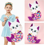 WERNNSAI Cat Piñata - Kitten Mermaid Birthday Party Decorations Kids Mermaid Pinata with Blindfold and Bat for Girls Summer Under the Sea Birthday Party Supplies Game Set