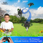 Remote Control Drone for Kids,2.4Ghz Foam RC Airplanes Helicopter Quadcopter with Auto Hovering,360° Flip,Gravity Sensing,Stunt Roll,Cool Light,2 Battery,Gifts for 6-12 Kids Boys (Green)