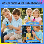 Walkie Talkies for Kids Toys for Boys Girls 4-6, 3 Miles Range Walkie Talkie to Camping, Outdoor 4 Year Old Girl Birthday Gifts for 3 4 5 6 7 Year Old Boy Girl Gifts Age 6-8 (Blue&Pink&Yellow)