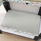 david's kids Muslin Mini Crib Sheets, 2 Pack Cotton Pack N Play Sheets for Boys Girls Neutral, Soft Breathable Baby Sheets Fit Pack N Play, Playard and Mini Crib Mattresses, Light Gray & Sage Green