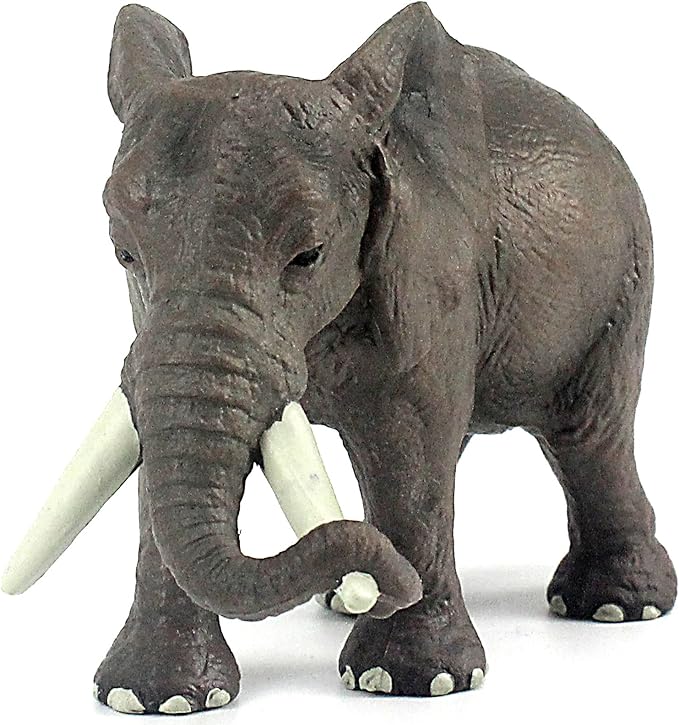 FUNSHOWCASE African Jungle Animals Female Elephant Cow Toy Figure Realistic Plastic Figurine Height 3.5-inch