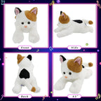 Glow Guards Light up Music Calico Cat Stuffed Animal LED Singing Kitty Soft Plush Toy Pillow with Night Lights Lullaby Birthday Children's Day Gifts for Toddler Kids, 15''