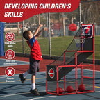 Basketball Arcade Game Indoor Outdoor, Kids Basketball Hoop with 4 Balls & Pump, Single Shot Basketball Game at Home, Carnival Games Sport Toys Gifts for Boys Girls Teens