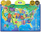 BEST LEARNING i-Poster My USA Interactive Map - Educational Talking Toy for Kids of Ages 5 to 12 Years Old