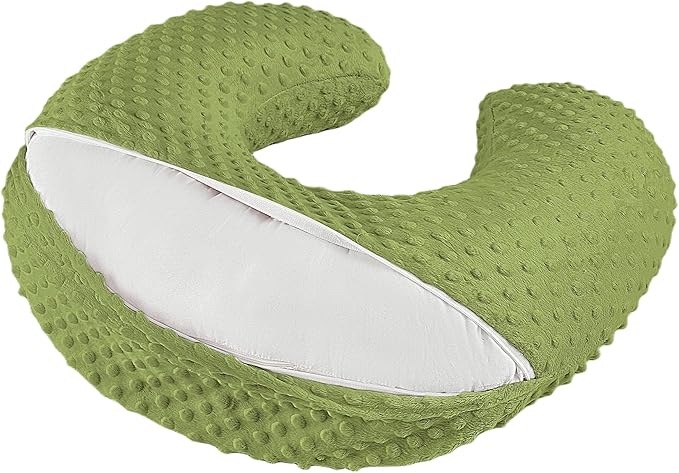 Nursing Pillow for Bottle and Breastfeeding, Ergonomic Comfort Nursing Essentials for Mom and Baby, Feeding Support Pillow with Removable Cover, Easier and Healthier Nursing (Dark Green)