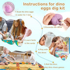 Dino Fossil Eggs Dinosaur Toys - 12 Dinosaur Eggs Dig Excavation Kit w Play Mat for Kids Ages 5-7 Easter Basket Essentials STEM Toy Christmas Birthday Gift for Boys Girls 3 4 5 6 7 8 + 8-13 Years Old