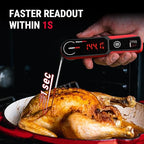 ThermoPro Lightning 1-Second Instant Read Meat Thermometer, Kitchen Food Thermometer with Auto Wake/Sleep/180° Rotating Display, Waterproof Cooking Thermometer for Oil Deep Fry Smoker BBQ Grill