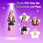 2025 New11.5''Singer Fashion Doll with Accessories and Trendy Outfits Set,Articulated/Made to Move Girl Group Dolls, Idea for Enthusiast Fan (Doll & Makeup Accessories Sets)