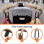 Baby Uma Stroller Hooks for Bags (2 Pack) - Leather-Style Stroller Clips and Hooks, Non-Slip Stroller Accessories, Carry 11 lbs Per Stroller Hook, Universal Baby Essentials & Stroller Accessories