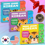 New! Learn Korean for Kids, Momo Learns Korean Vol. 2, Bilingual Korean Baby Book for Kids, Babies & Toddlers 1-3, Kids Board Book w/ Hangul, First Words & Songs, Language Toy for Preschoolers 0-3