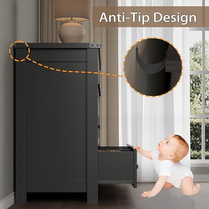 9-Drawer Dresser, Modern Wooden Storage Chest of Drawers, Dresser TV Stand, Wood Drawer Organizer with Metal Handles for Bedroom, Living Room, Hallway